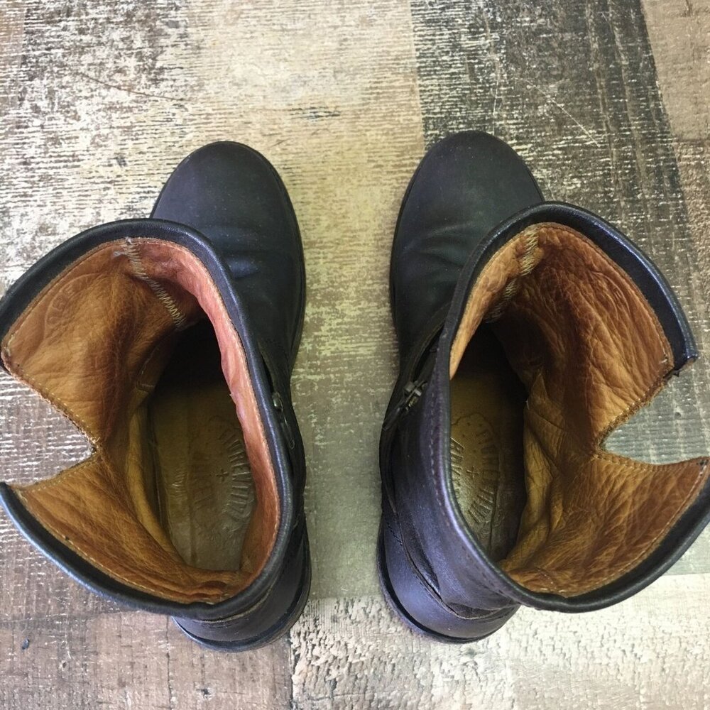 Fiorentini Baker Brown Side Zip Buckle Ankle Boots Womens EUR 35.5 US 5.5 - Picture 4 of 12